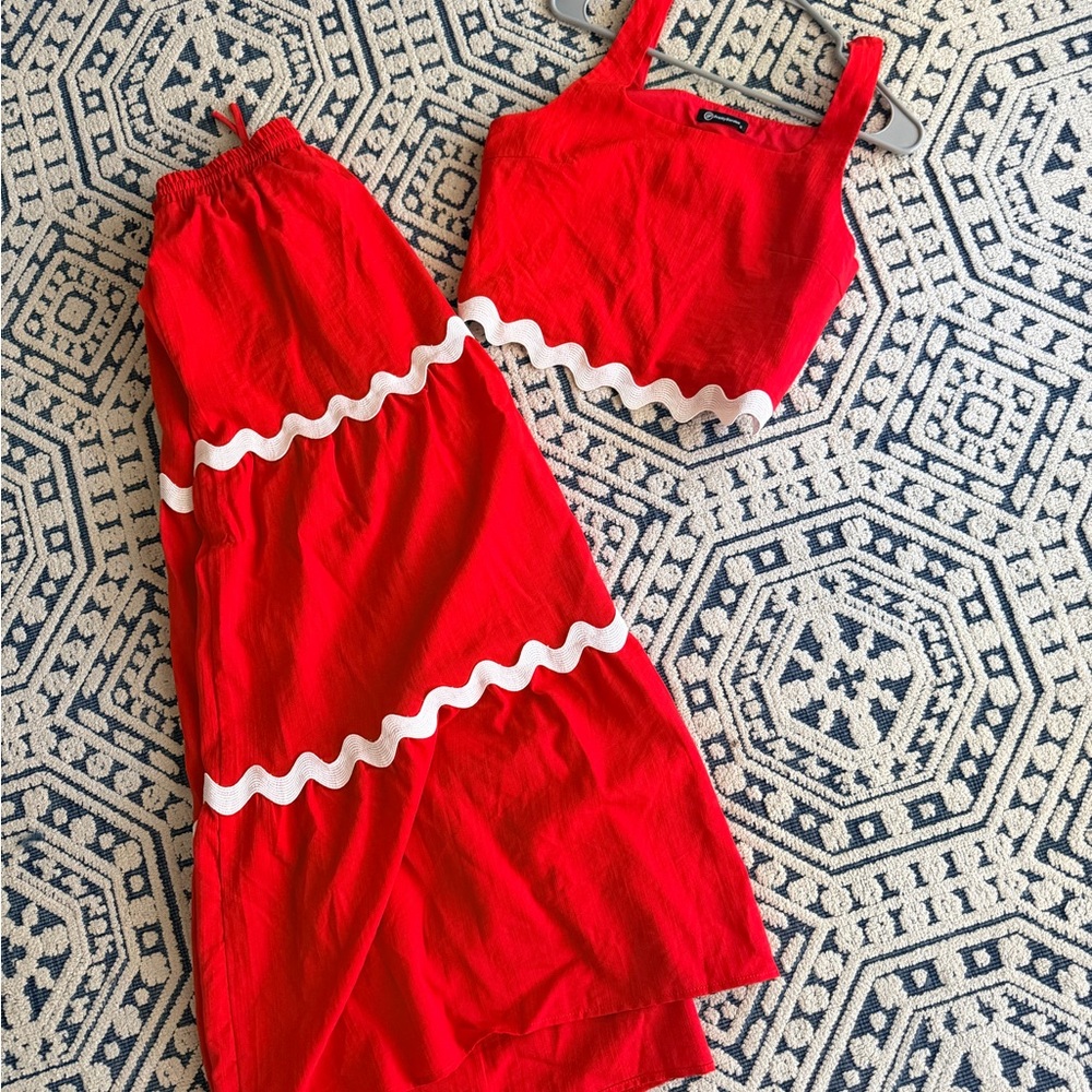 Vici Red and White Maxi 2 piece